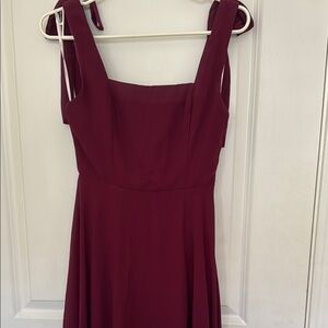 Lulu's Burgundy Square Neck Dress